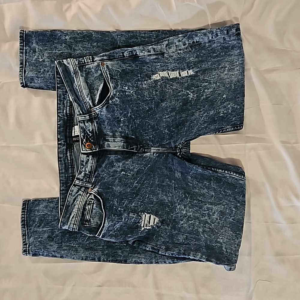 Divided acid washed, distressed skinny jeans Jr's sz 10 - Picture 4 of 10